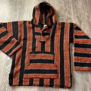 Artesanías Mickey Striped Black and Orange Men's Sweater